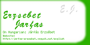 erzsebet jarfas business card