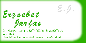 erzsebet jarfas business card